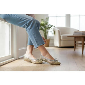 Paul‎ Mayer Brandy Patent Mesh Gold - Size 7.5 B - NIB